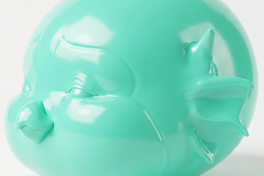 Lumi designer art toy in Aquamarine by BANG BANG EG