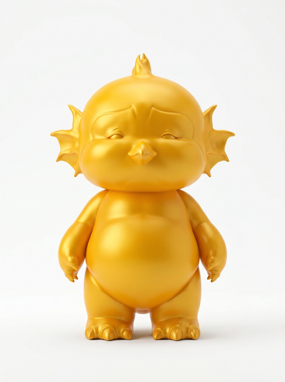 Lumi Yellow — limited edition handmade art toy collectible, 
warm golden yellow vinyl figure crafted by hand in Egypt, 
premium designer sculpture for luxury collectors.
