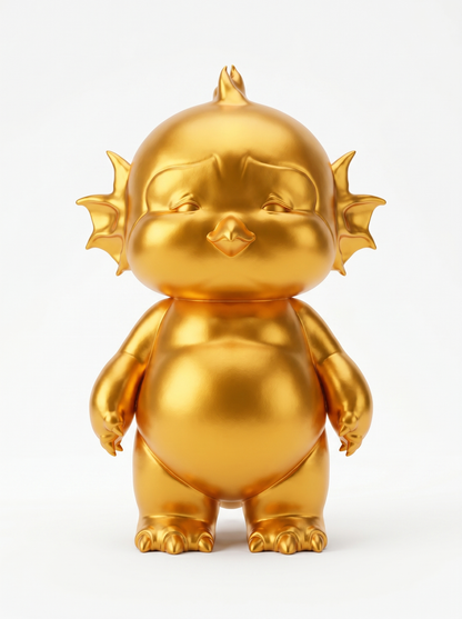 Lumi Gold — limited edition handmade art toy collectible, 
radiant gold vinyl figure crafted by hand in Egypt, 
premium designer sculpture for luxury collectors.