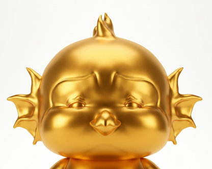 Lumi Gold — limited edition handmade art toy collectible, 
radiant gold vinyl figure crafted by hand in Egypt, 
premium designer sculpture for luxury collectors.