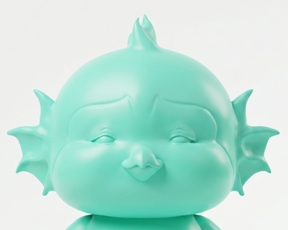 Lumi Aquamarine — limited edition handmade art toy collectible, 
deep ocean blue vinyl figure crafted by hand in Egypt, 
premium designer sculpture for luxury collectors.