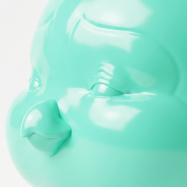 Lumi Aquamarine — limited edition handmade art toy collectible, 
deep ocean blue vinyl figure crafted by hand in Egypt, 
premium designer sculpture for luxury collectors.