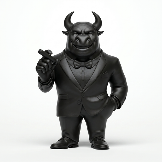 Monitor — Limited Edition Handmade Art Toy Collectible, handcrafted in Egypt from premium Deep Noir vinyl. A luxury designer sculpture featuring a dark charcoal finish, created for contemporary art collectors, executive offices, luxury interiors, and private collections worldwide.