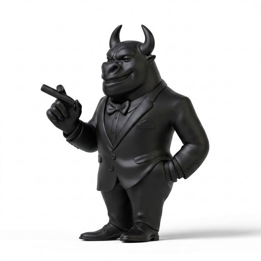Monitor — Limited Edition Handmade Art Toy Collectible, handcrafted in Egypt from premium Deep Noir vinyl. A luxury designer sculpture featuring a dark charcoal finish, created for contemporary art collectors, executive offices, luxury interiors, and private collections worldwide.