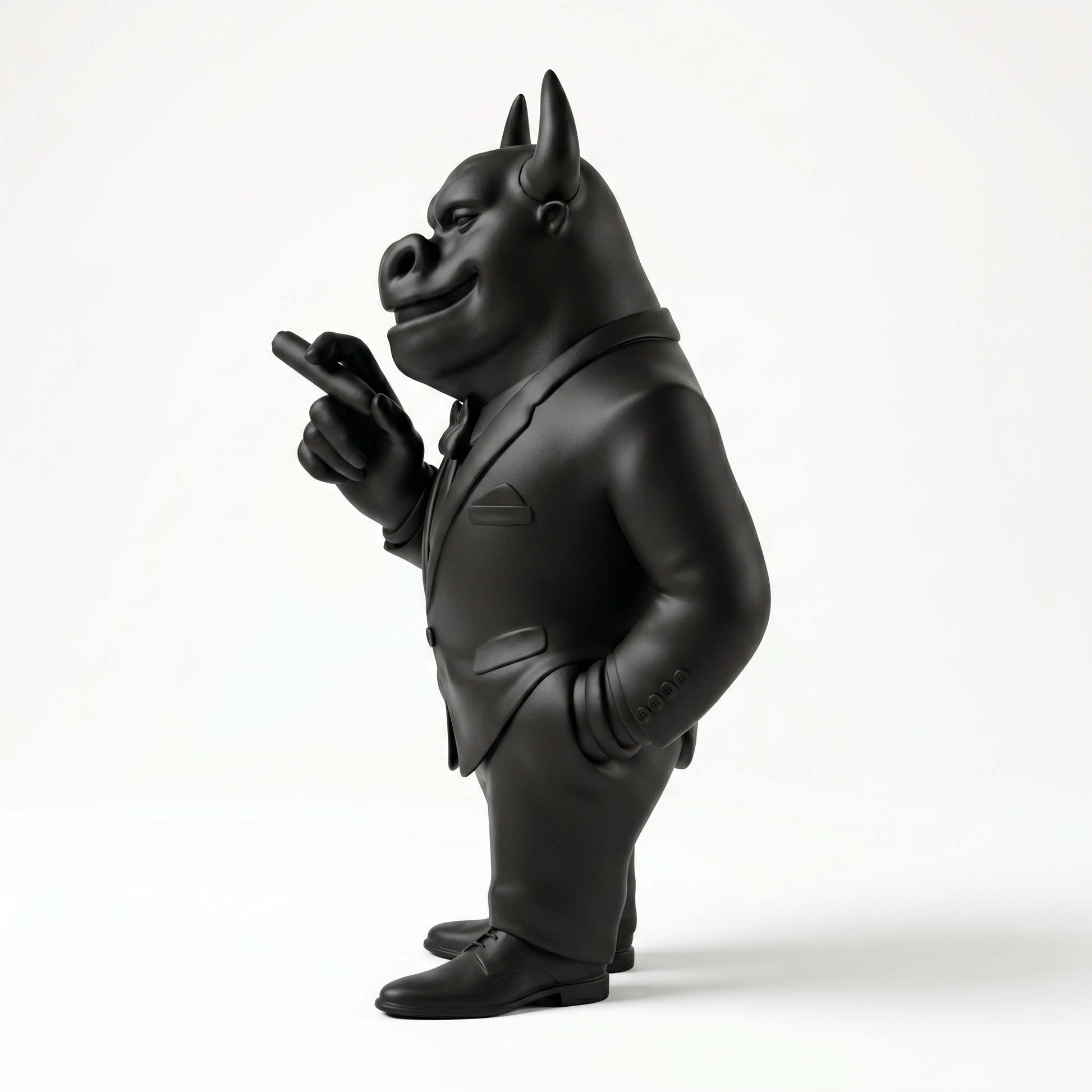 Monitor — Limited Edition Handmade Art Toy Collectible, handcrafted in Egypt from premium Deep Noir vinyl. A luxury designer sculpture featuring a dark charcoal finish, created for contemporary art collectors, executive offices, luxury interiors, and private collections worldwide.