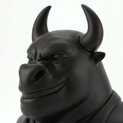 Monitor — Limited Edition Handmade Art Toy Collectible, handcrafted in Egypt from premium Deep Noir vinyl. A luxury designer sculpture featuring a dark charcoal finish, created for contemporary art collectors, executive offices, luxury interiors, and private collections worldwide.